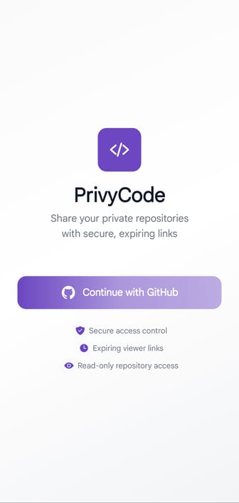 PrivyCode screen