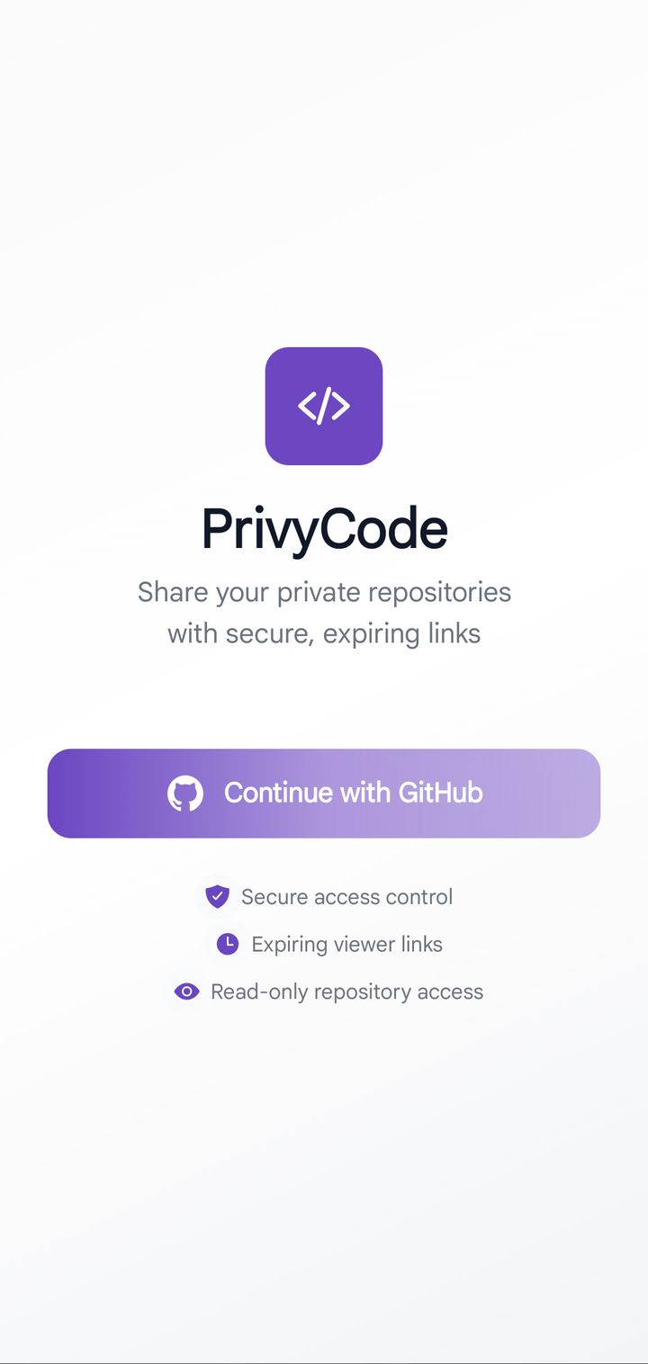PrivyCode - Safe Code Sharing screen