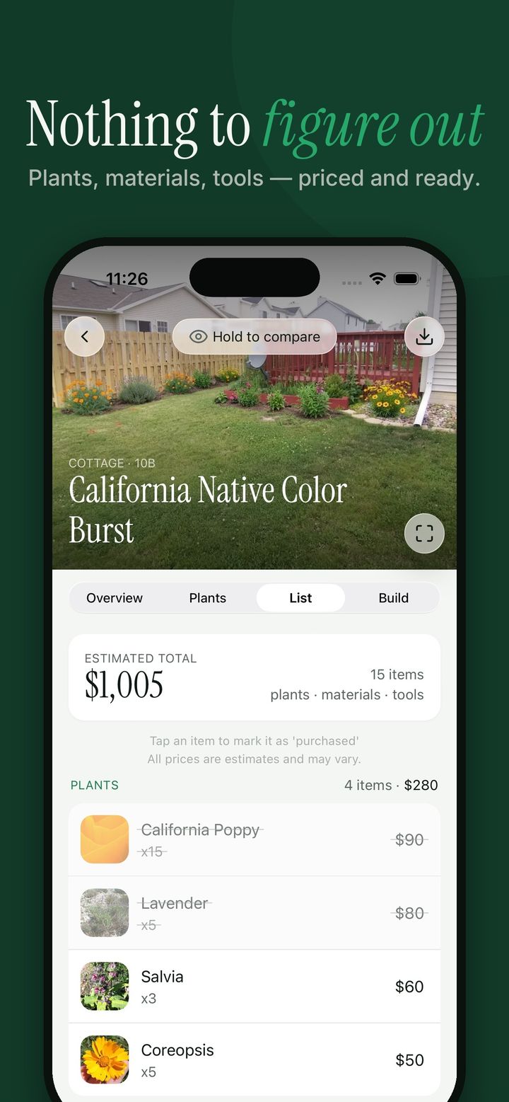 YardPlan screen 2
